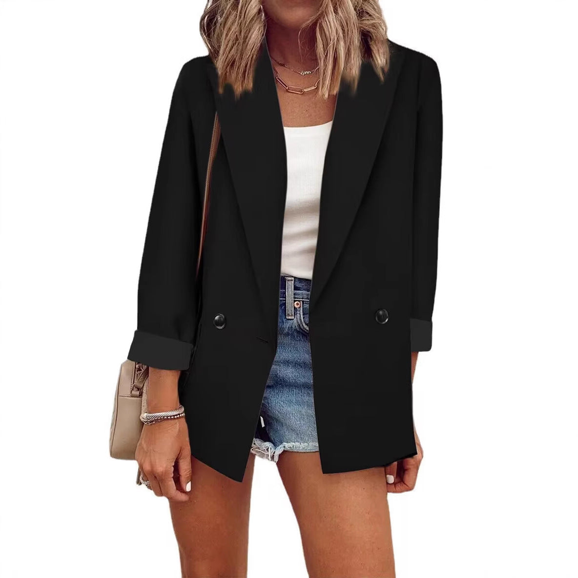Damen Eleganter Oversized-Blazer mit doppelter Knopfreihe und modischen Details Stalluxe