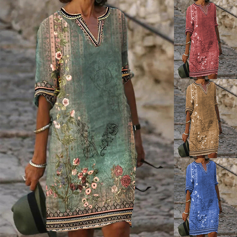 Damen luftiges Sommerkleid mit floralem Design Stalluxe