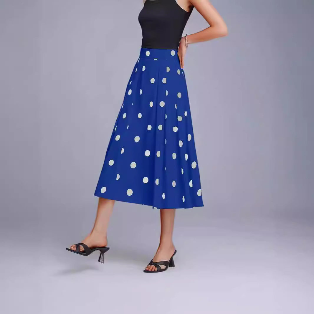 Damen Eleganter Midi-Rock mit Polka-Dots und Plisseefalten Stalluxe