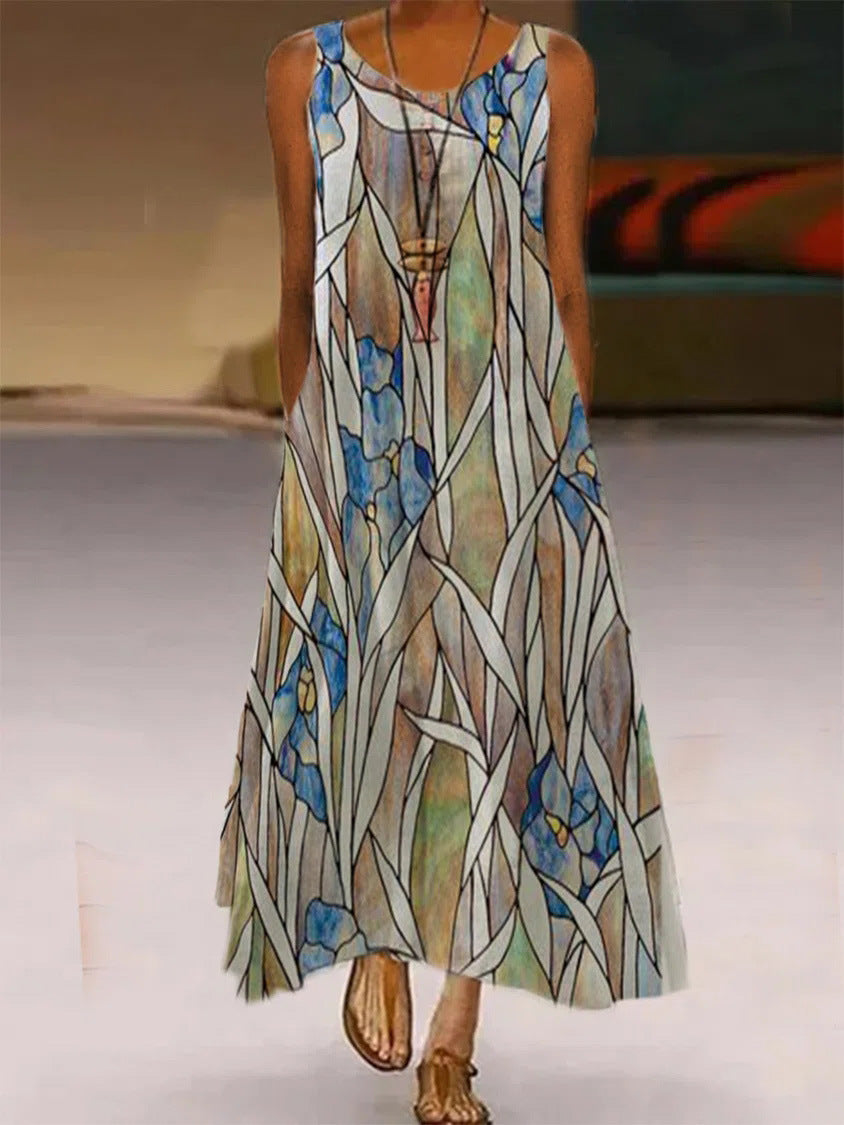 Damen Maxikleid mit floralem Druck und komfortablem Schnitt Stalluxe