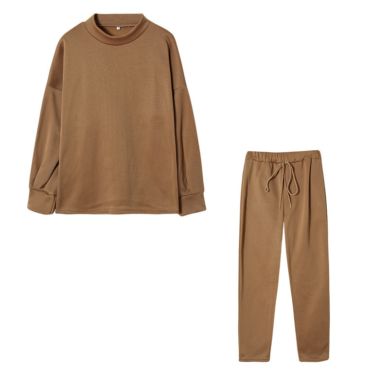 Damen Sportlicher Loungewear-Set mit hohem Kragen und elastischem Bund Stalluxe