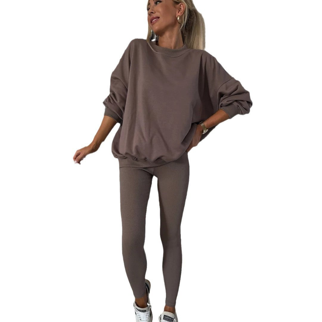 Damen lässiger Oversized Pullover mit modischem Schnitt und bequemen Leggings Stalluxe