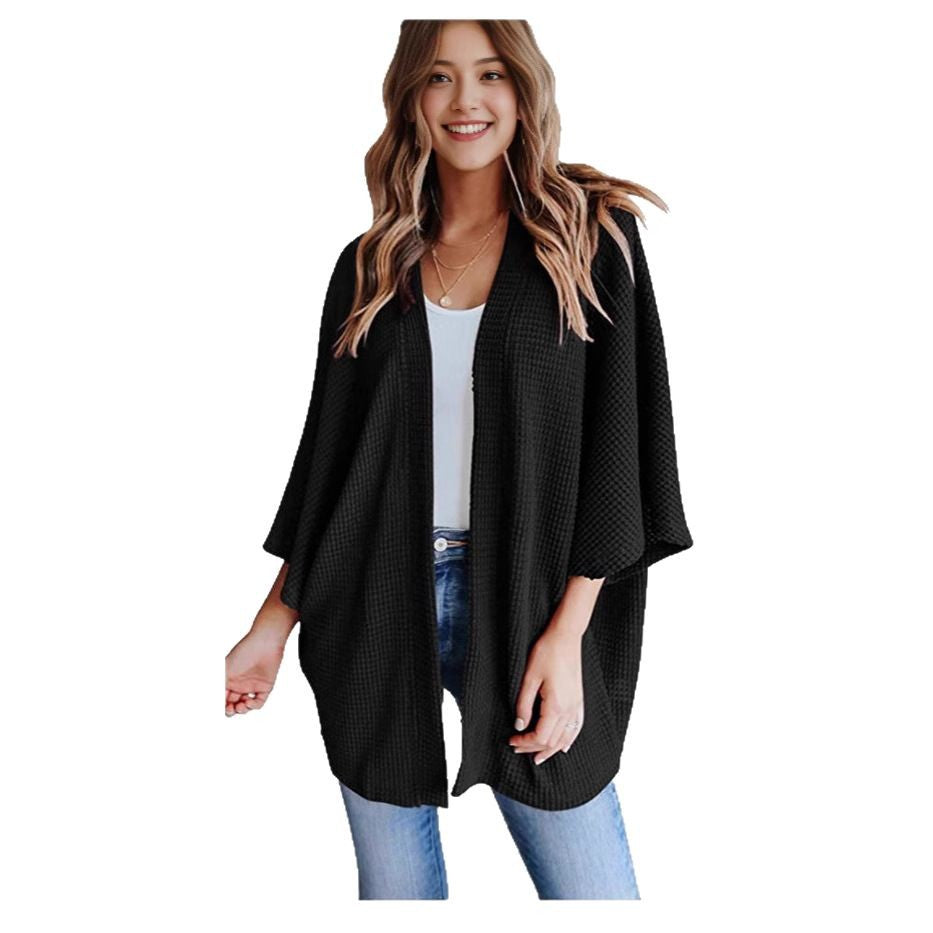 Damen lässiger Strickkimono mit weitem Schnitt und lässigem Design Stalluxe