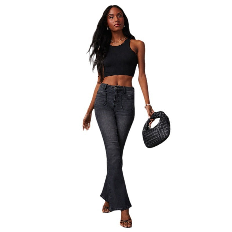 Damen Flared Jeans mit hoher Taille und stylischem Schnitt Stalluxe