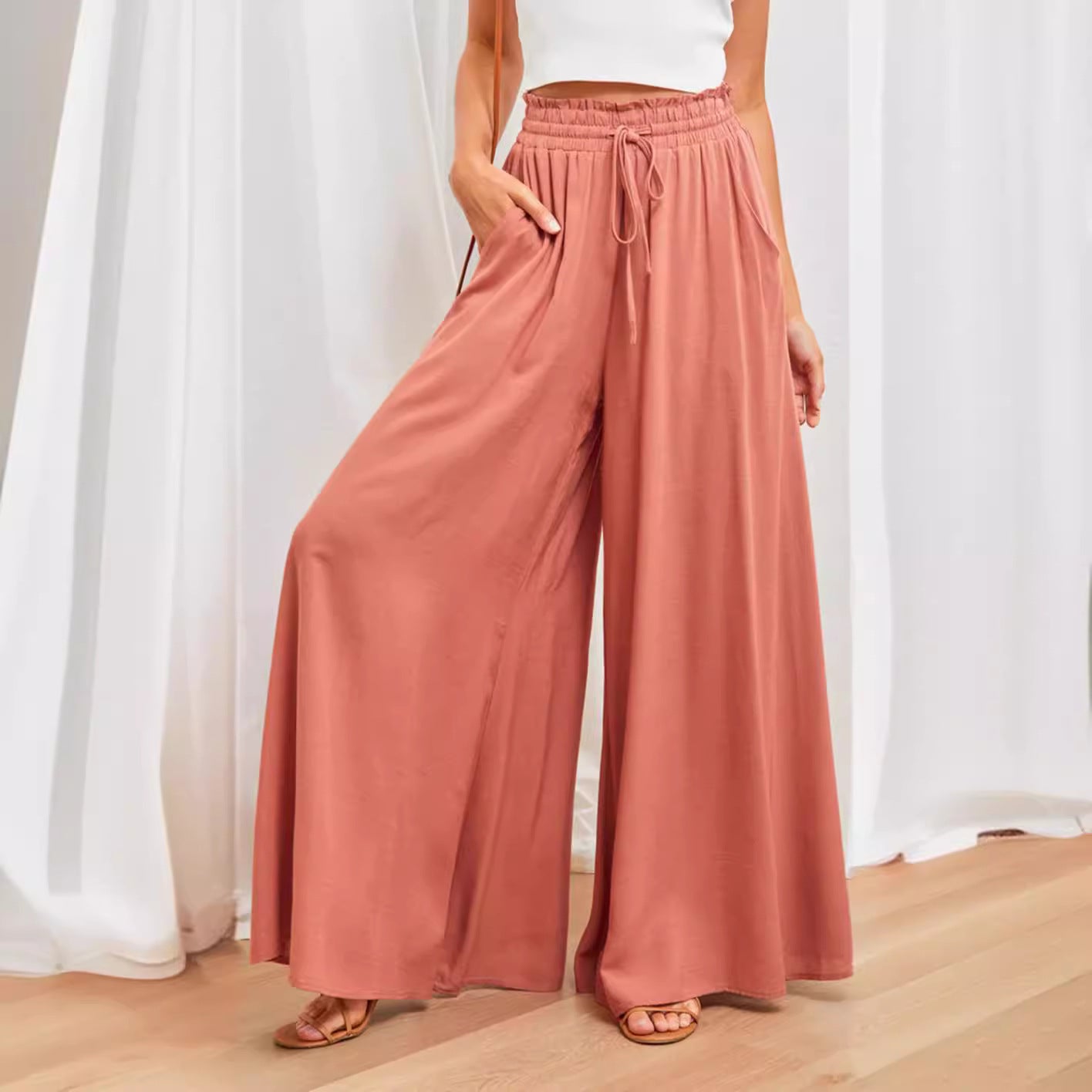 Women's Bohemian Style Maxi Skirt with Drawstring Waist Stalluxe