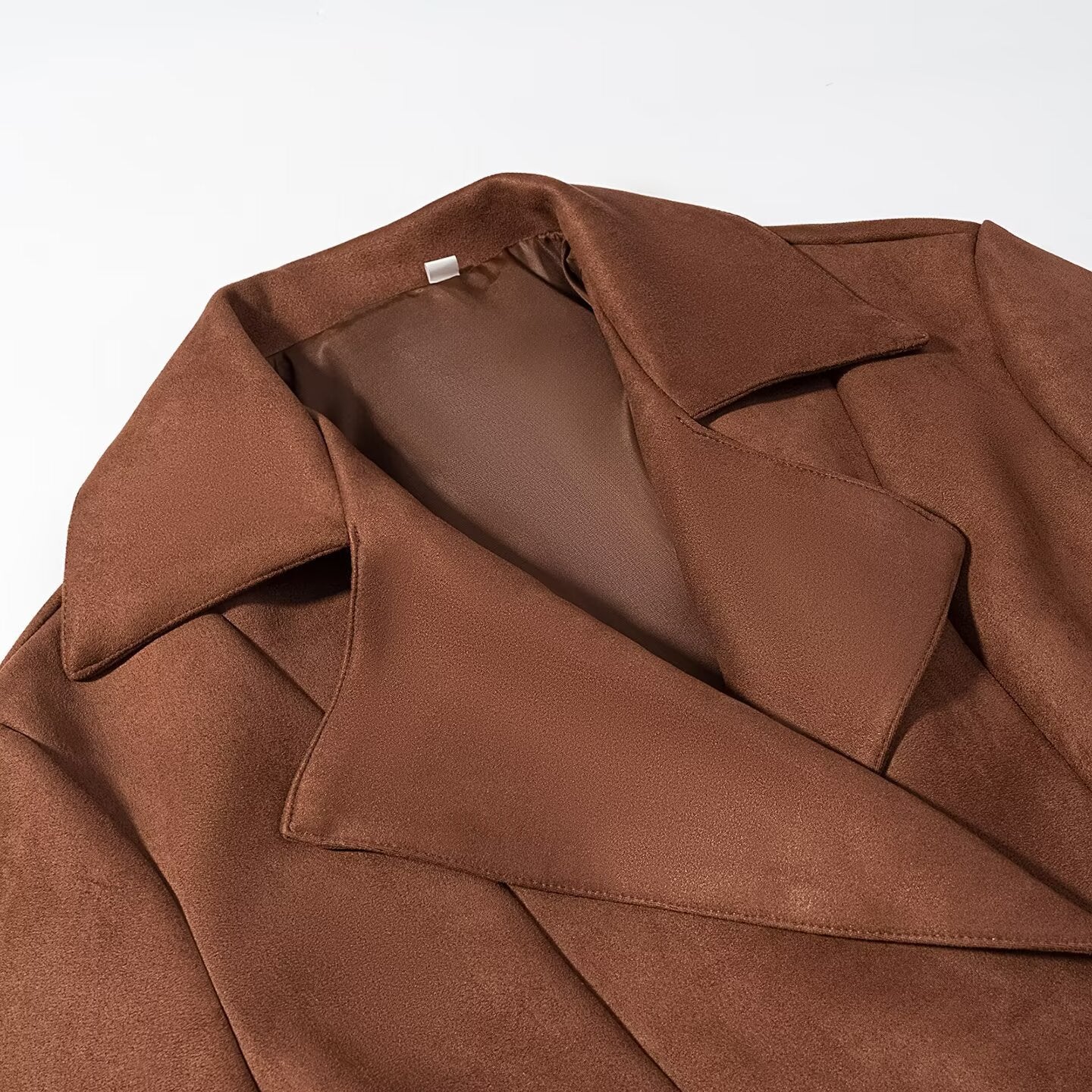 Damen modische Suede-Blazerjacke mit Gürtel und elegantem Schnitt Stalluxe
