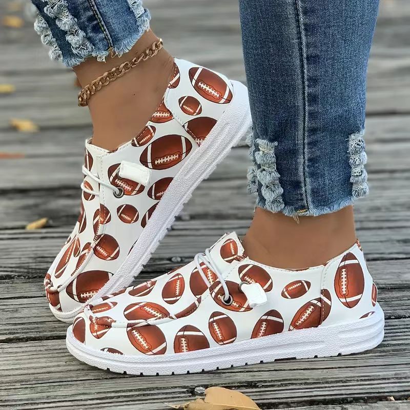 Damen Sneaker mit Football-Motiv Stalluxe