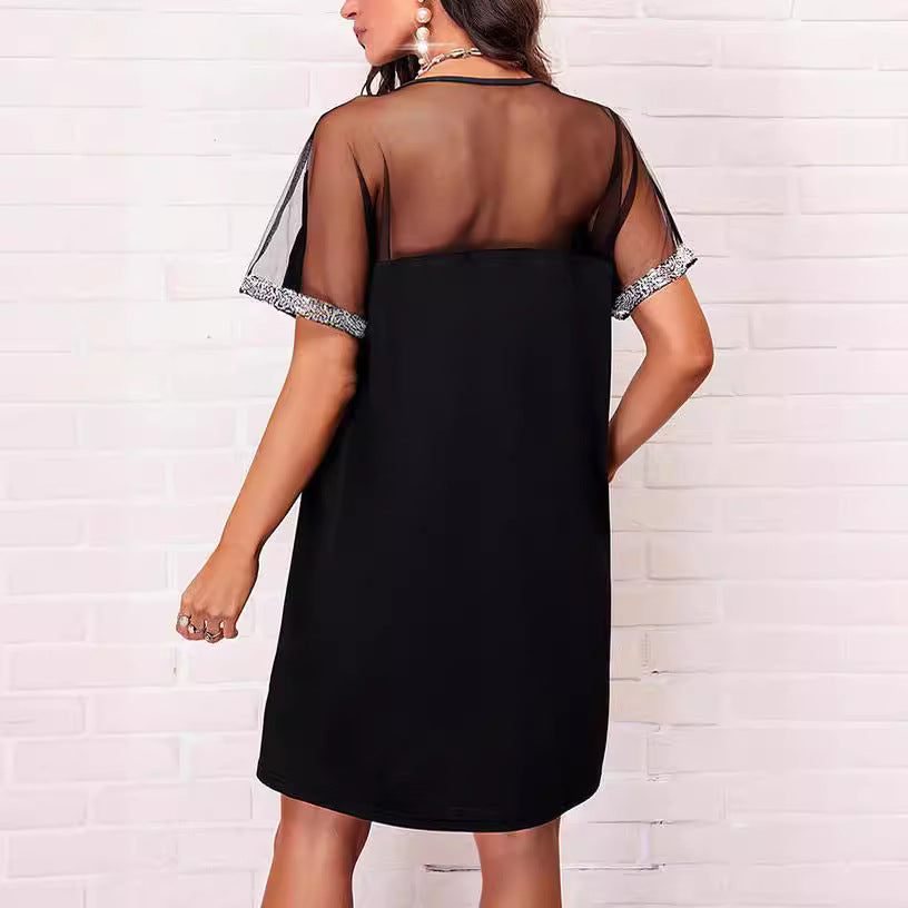 Damen Freizeitkleid mit funkelnden Pailletten Stalluxe