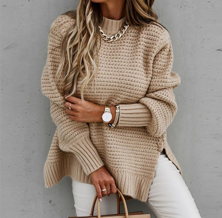 Damen Grobstrickpullover mit voluminösen Ärmeln und lässigem Schnitt Stalluxe