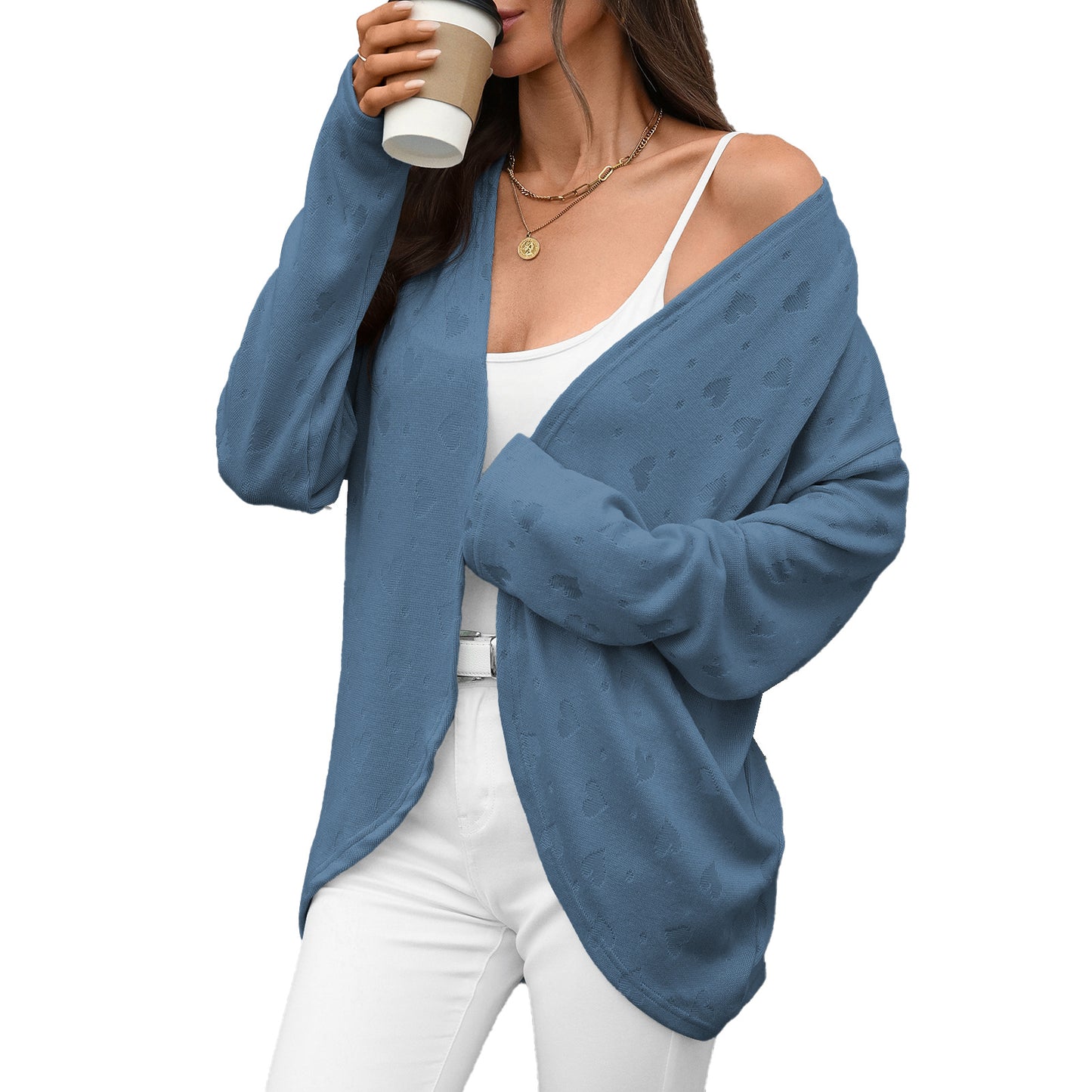 Damen Oversized Pulloverjacke Stalluxe