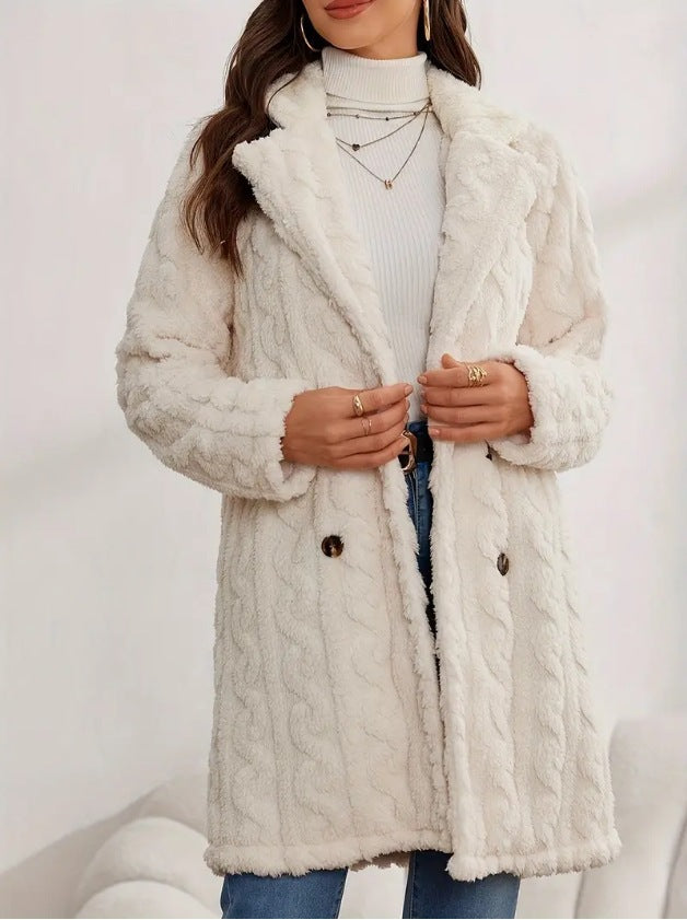Damen Kuschelige Strickjacke mit hochfloriger Optik und knöpfbarem Verschluss Stalluxe