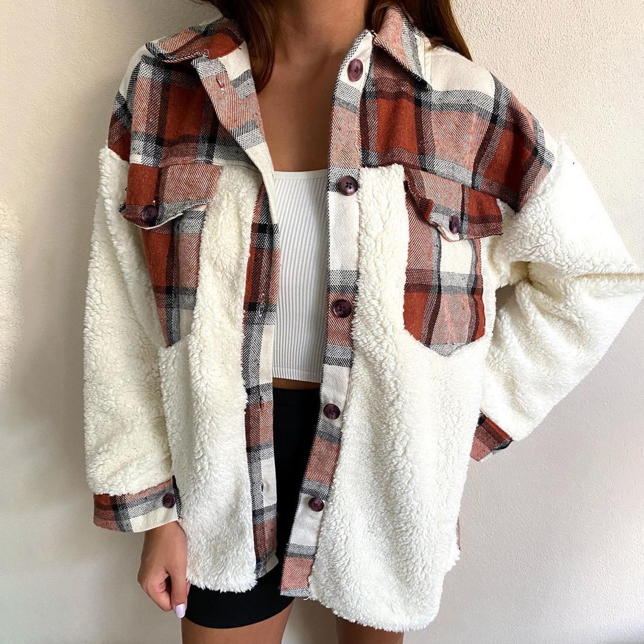 Damen Oversized Flanelljacke mit kuscheligem Innenfutter und praktischen Taschen Stalluxe