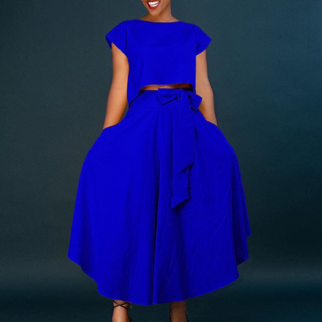 Damen asymmetrisches Maxikleid mit Wickelgurt Stalluxe