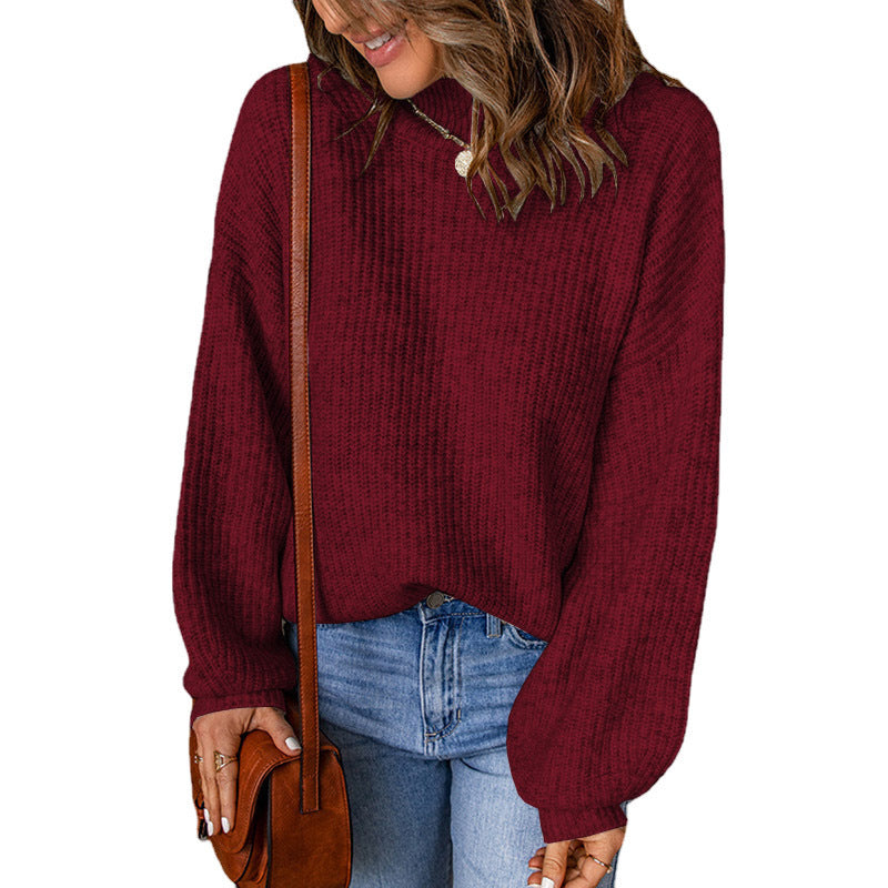 Damen Übergroßer Pullover mit strukturiertem Muster und hochgeschlossenen Ausschnitt Stalluxe