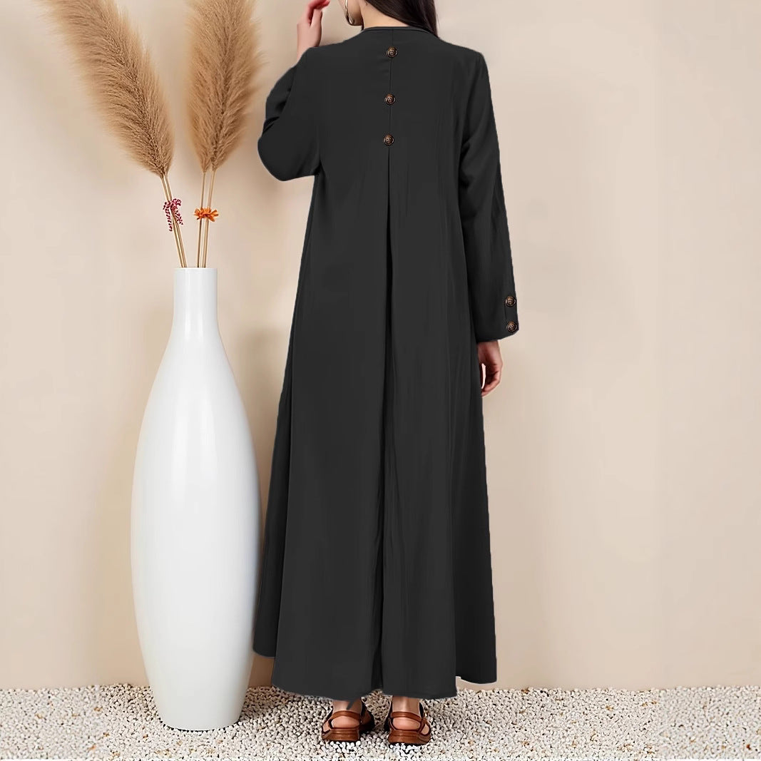Damen Maxikleid mit eleganter Knopfleiste Stalluxe