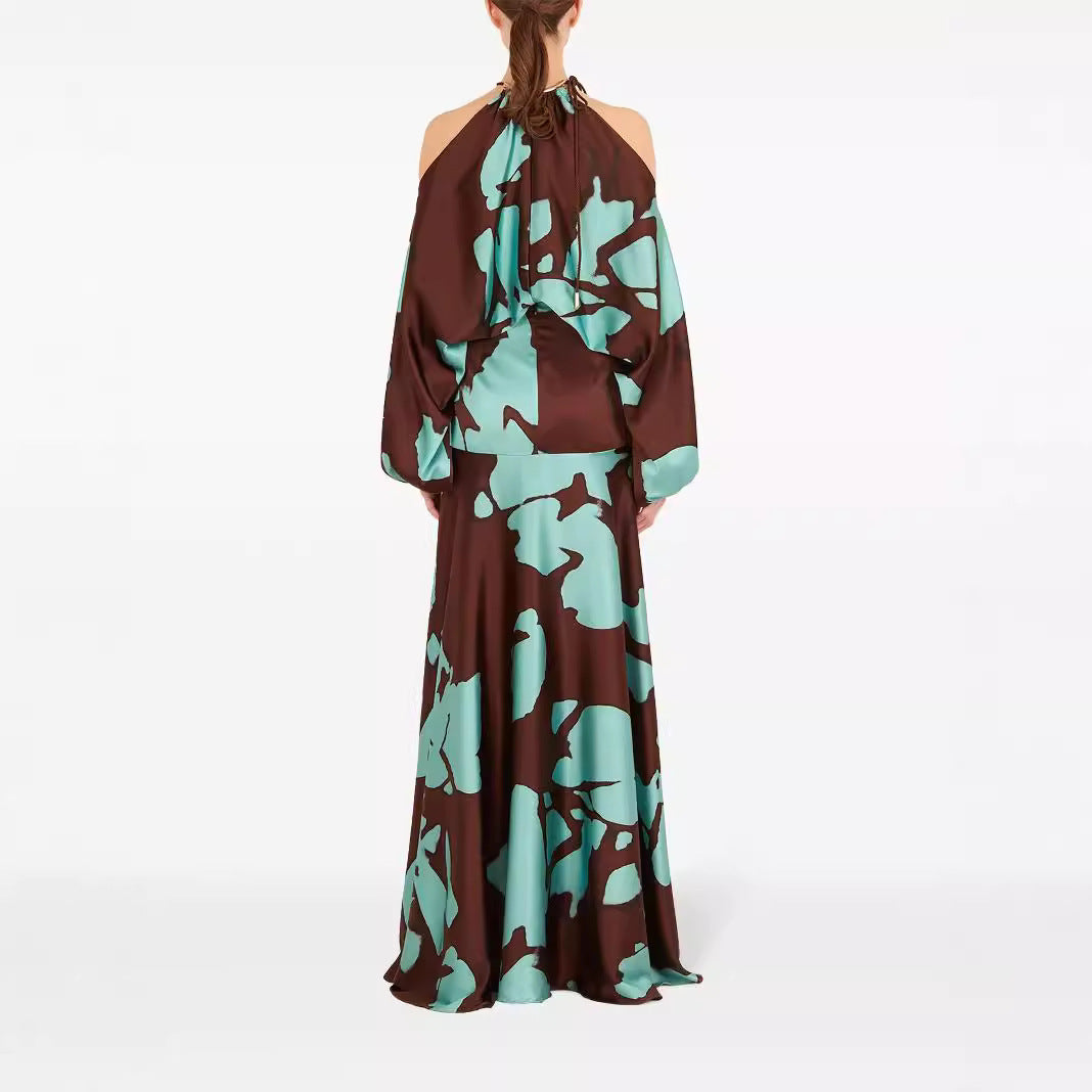 Damen Maxikleid mit asymmetrischem Design und fließendem Material Stalluxe