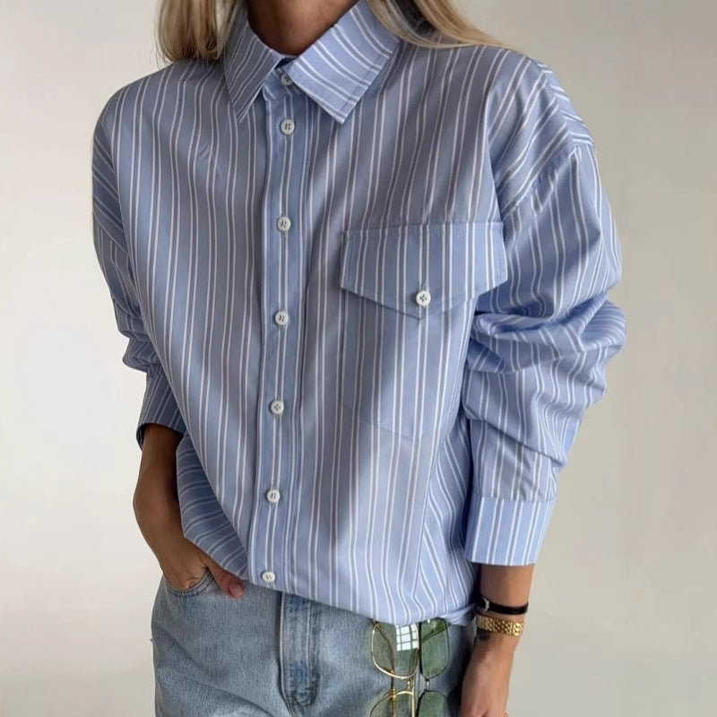 Damen Elegante Oversized Bluse mit Knopfdetails und lässigen Ärmeln Stalluxe