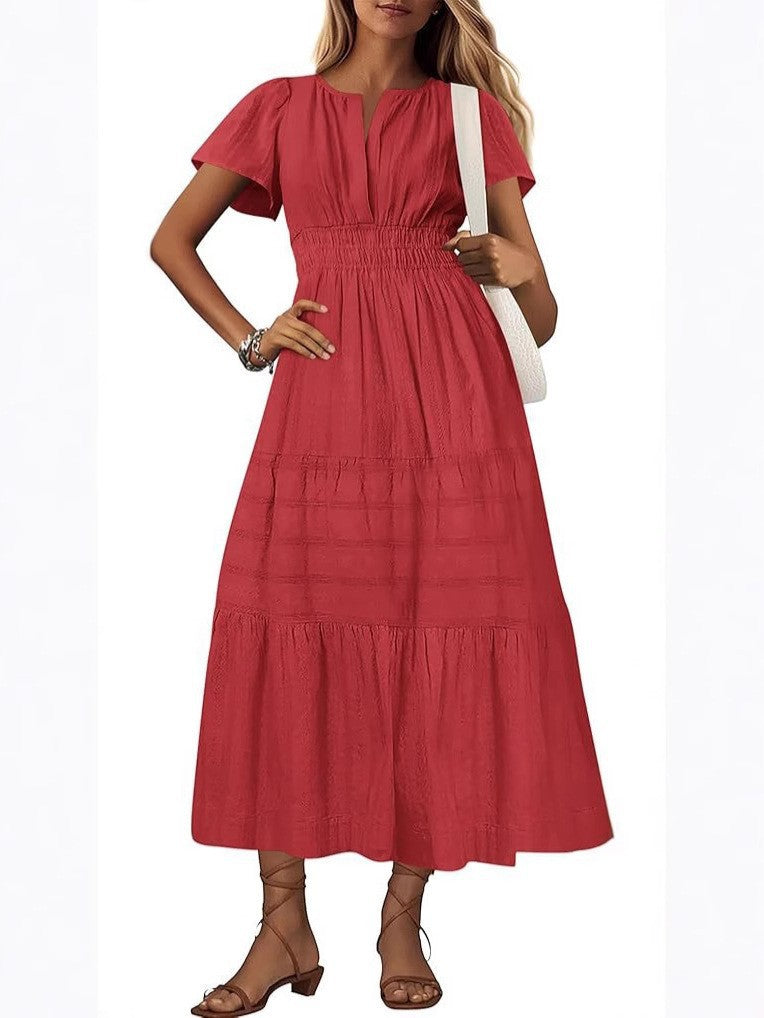 Damen Maxikleid mit voluminösem Rock Stalluxe