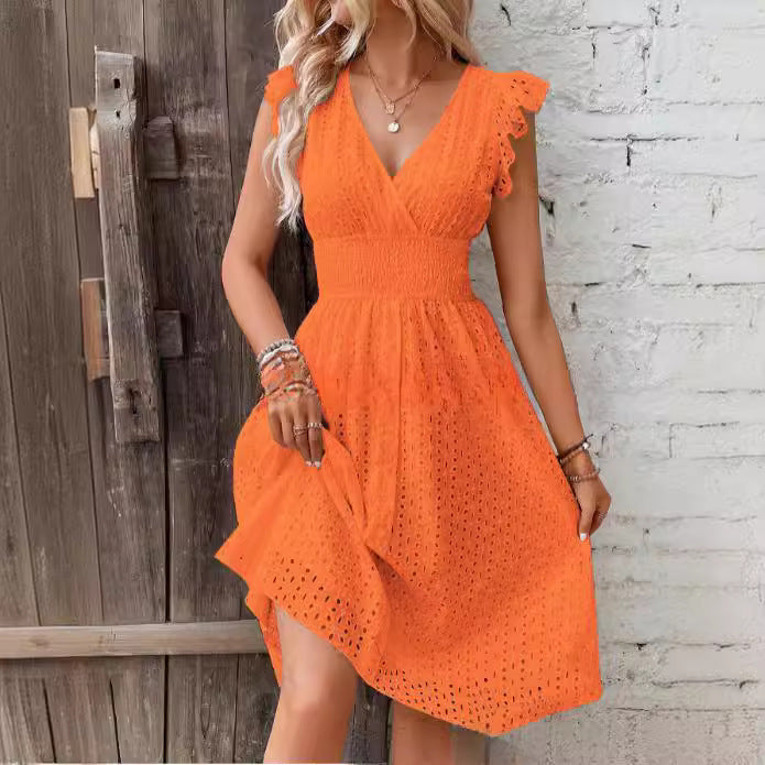 Damen Sommerkleid im Boho-Stil mit Rüsche Stalluxe