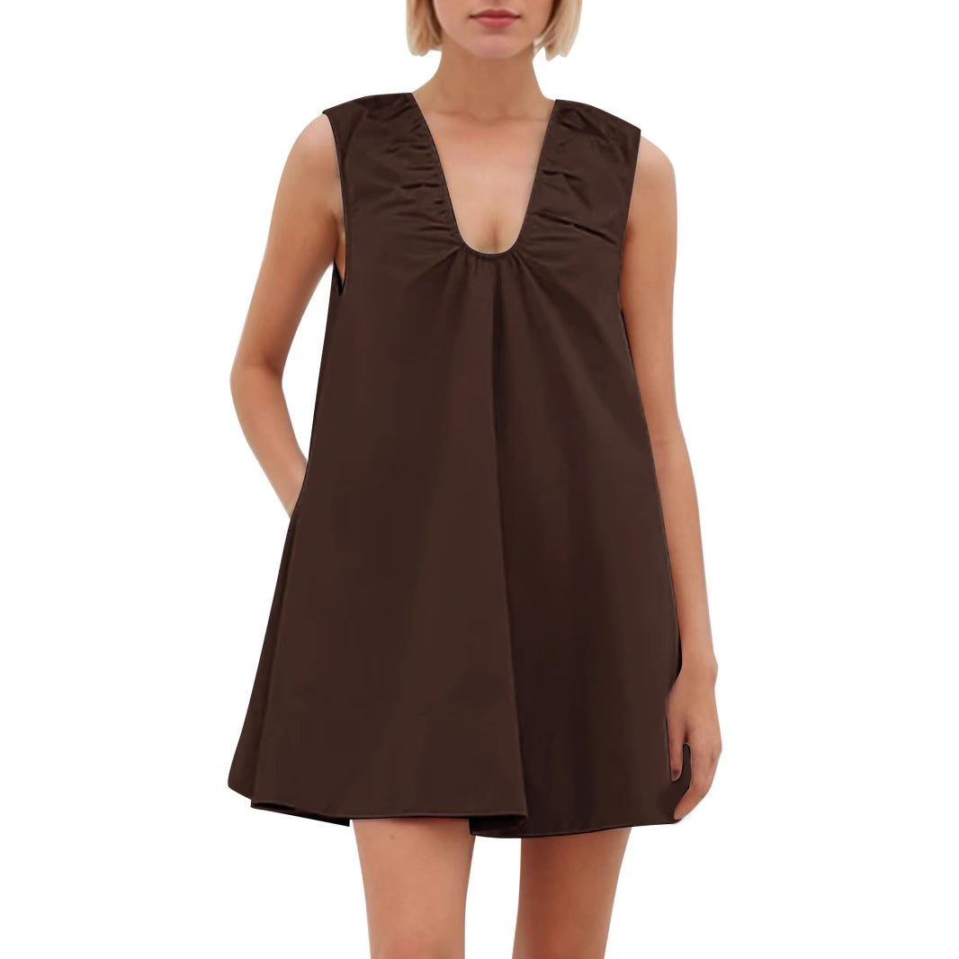 Damen Lässiges Sommerkleid mit Rüschen-Ausschnitt Stalluxe