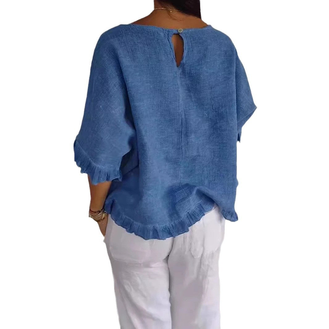 Damen Leichtes Shirt mit Fransen Stalluxe