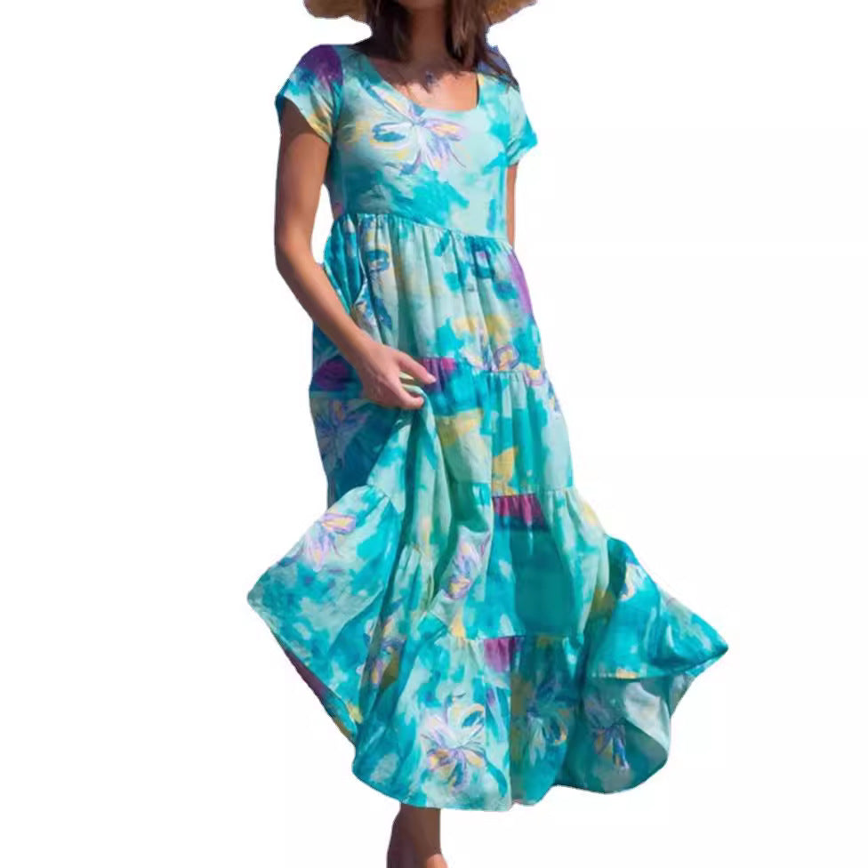 Damen maxikleid mit traumhaften Blumendruck Stalluxe