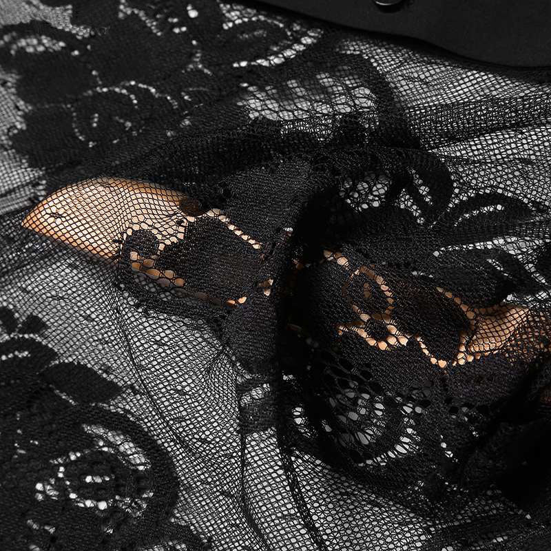 Damen transparente Bluse mit floralem Spitzenmuster Stalluxe