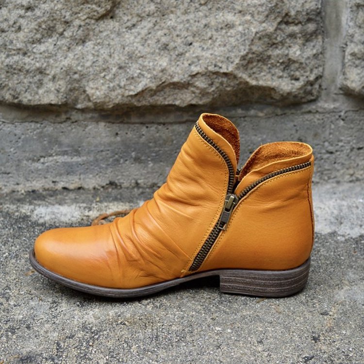 Damen modische Stiefeletten mit asymmetrischem Reißverschluss Stalluxe