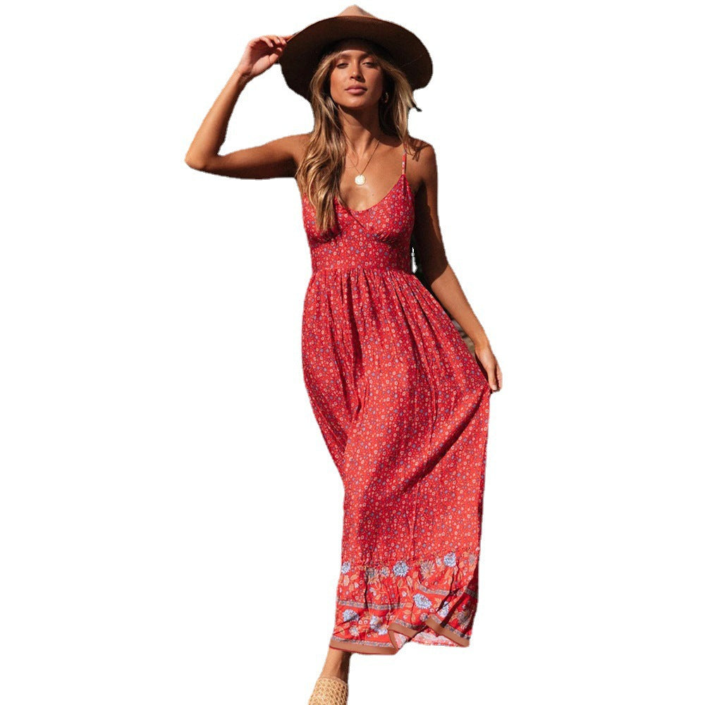Damen Maxikleid mit floralen Mustern Stalluxe