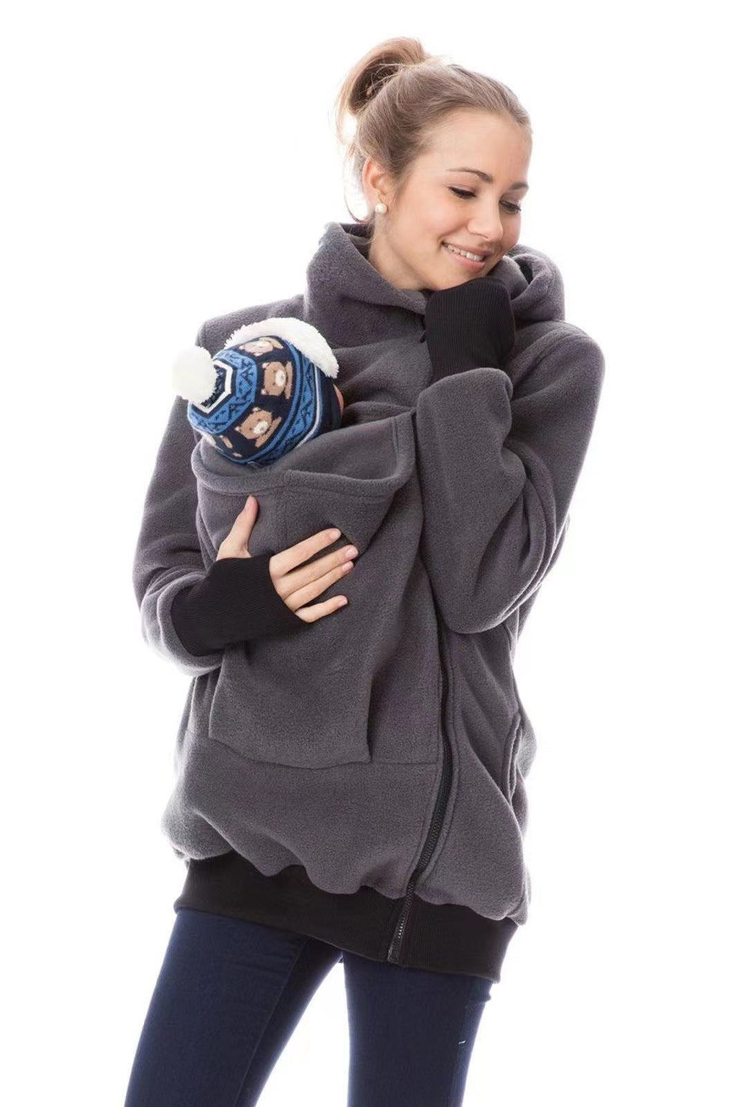 Damen Tragejacke aus kuscheligem Fleece mit verlängertem Schnitt Stalluxe