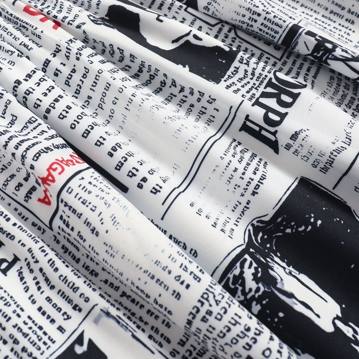 Damen Maxirock mit innovativem Zeitungsdruck Stalluxe