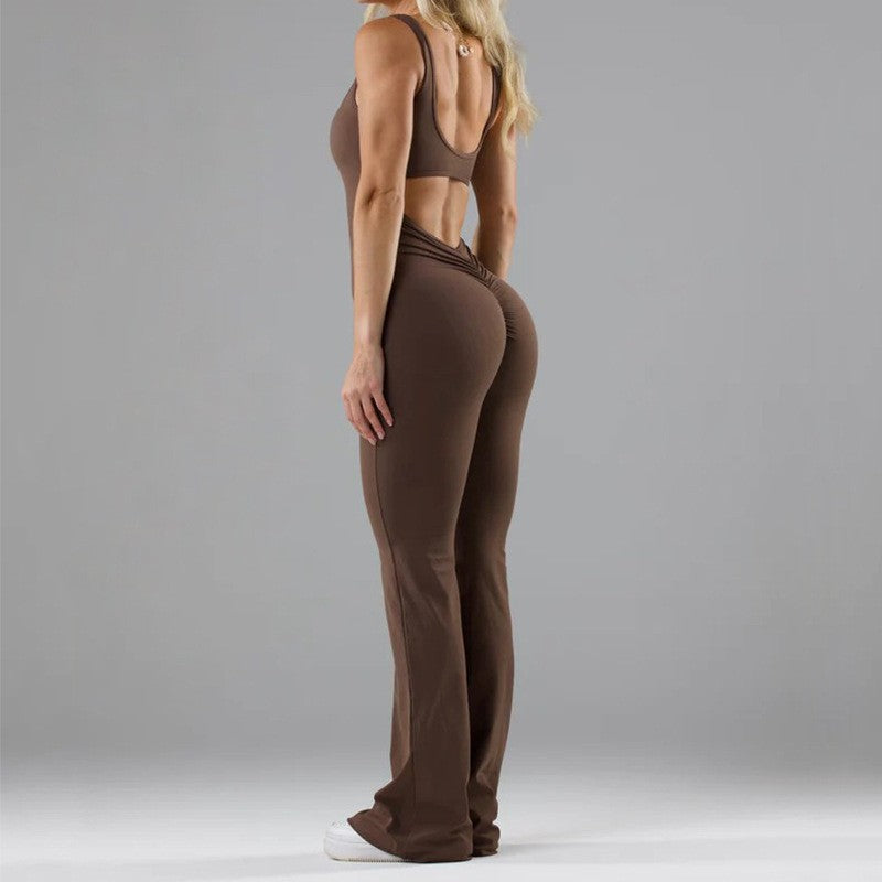 Damen Sportlicher Flared Jumpsuit mit weichem Material Stalluxe
