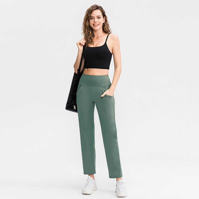 Damen Bequeme Sporthose mit hohem Bund und praktischen Seitentaschen Stalluxe