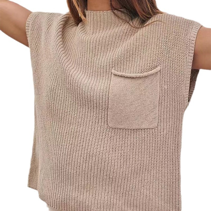 Damen kurzärmeliges Strickoberteil mit lässigem Schnitt und modischem Rippdesign Stalluxe