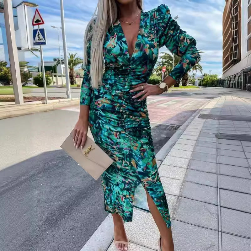 Damen Maxikleid mit raffinierten Rüschendetails Stalluxe