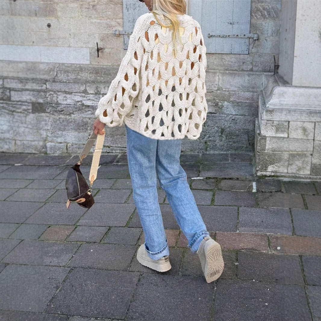 Damen luftiger Strickpullover Stalluxe