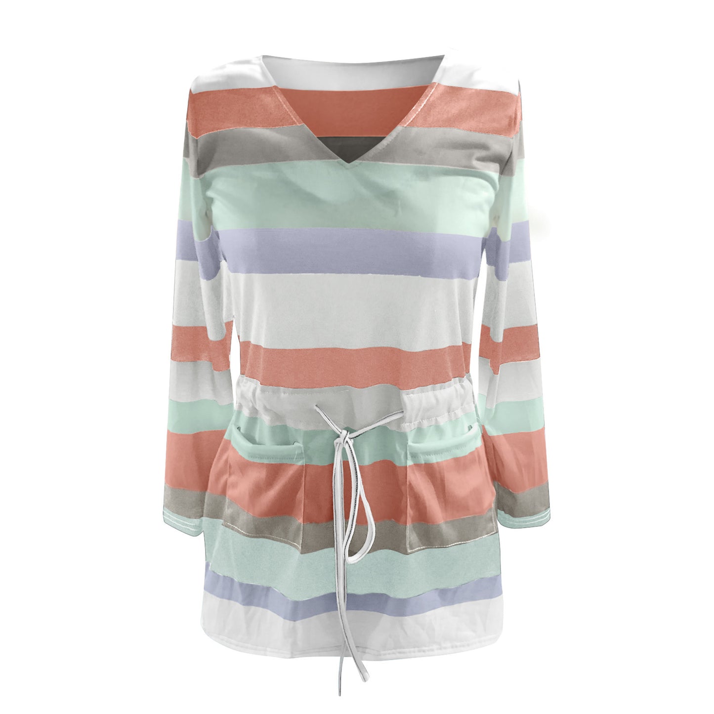 Women's Color-Block Shift Dress with Adjustable Waist Stalluxe