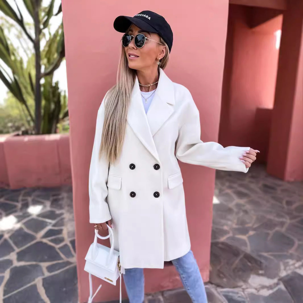 Women's Elegant Tailored Double-Breasted Coat Stalluxe