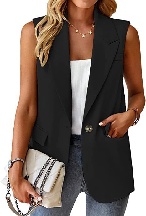 Damen ärmelloser Blazer im modernen Schnitt Stalluxe