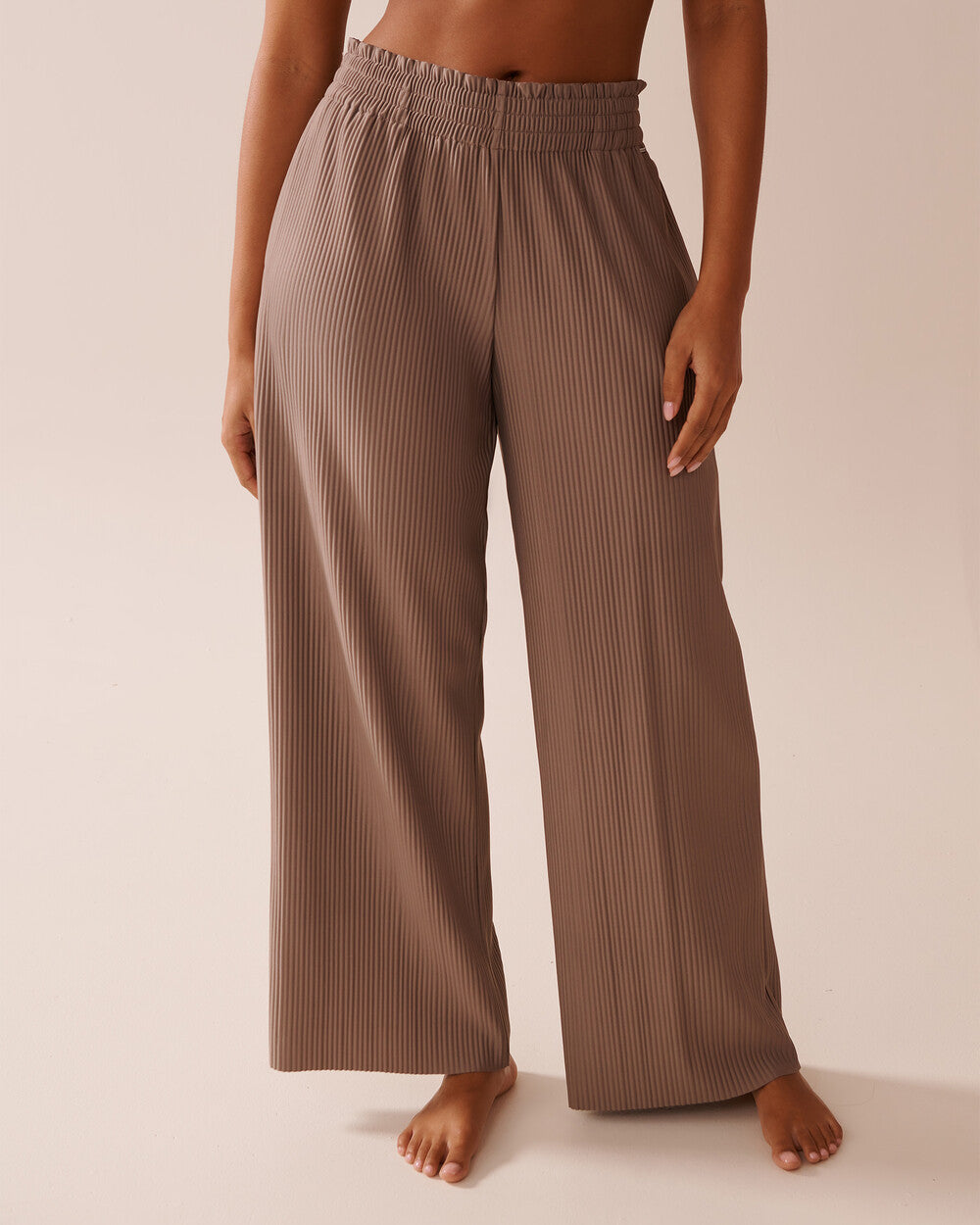 Damen Weitbeinige Falten Lounge-Hose Stalluxe