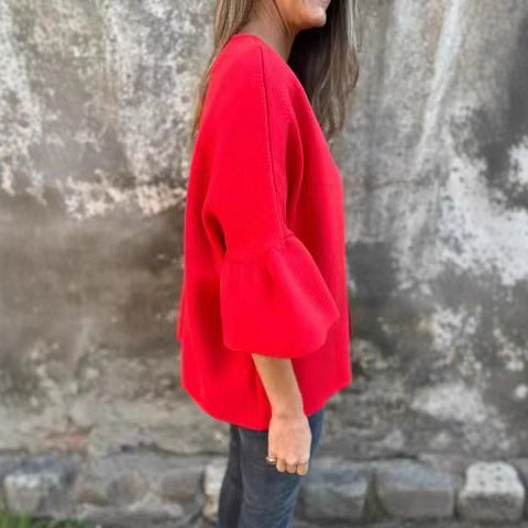 Damen Strukturierte Jacke mit voluminösen Ärmeln Stalluxe