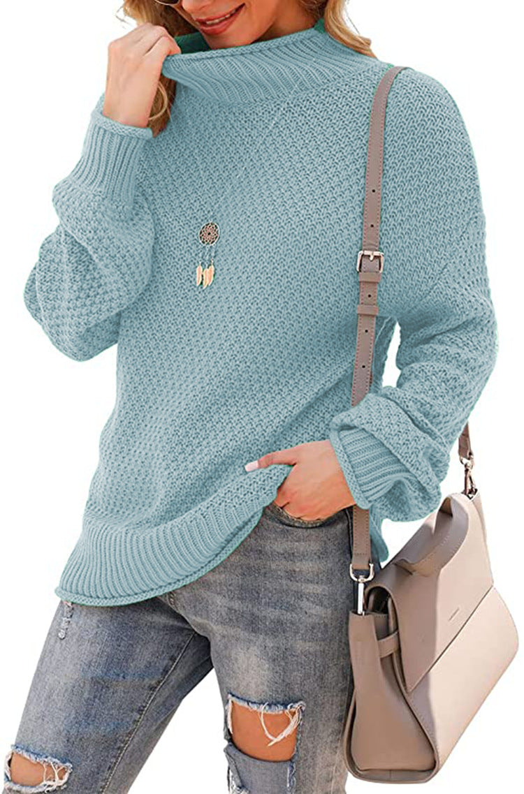Damen Pullover mit hohem Kragen und strukturiertem Strickmuster Stalluxe