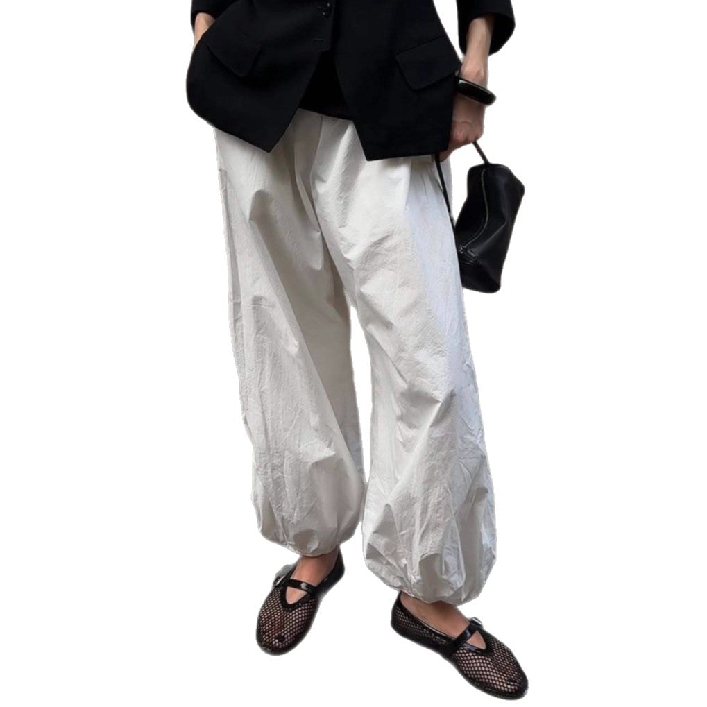 Damen elegante, lockere Pluderhose mit elastischem Bund und weitem Schnitt Stalluxe