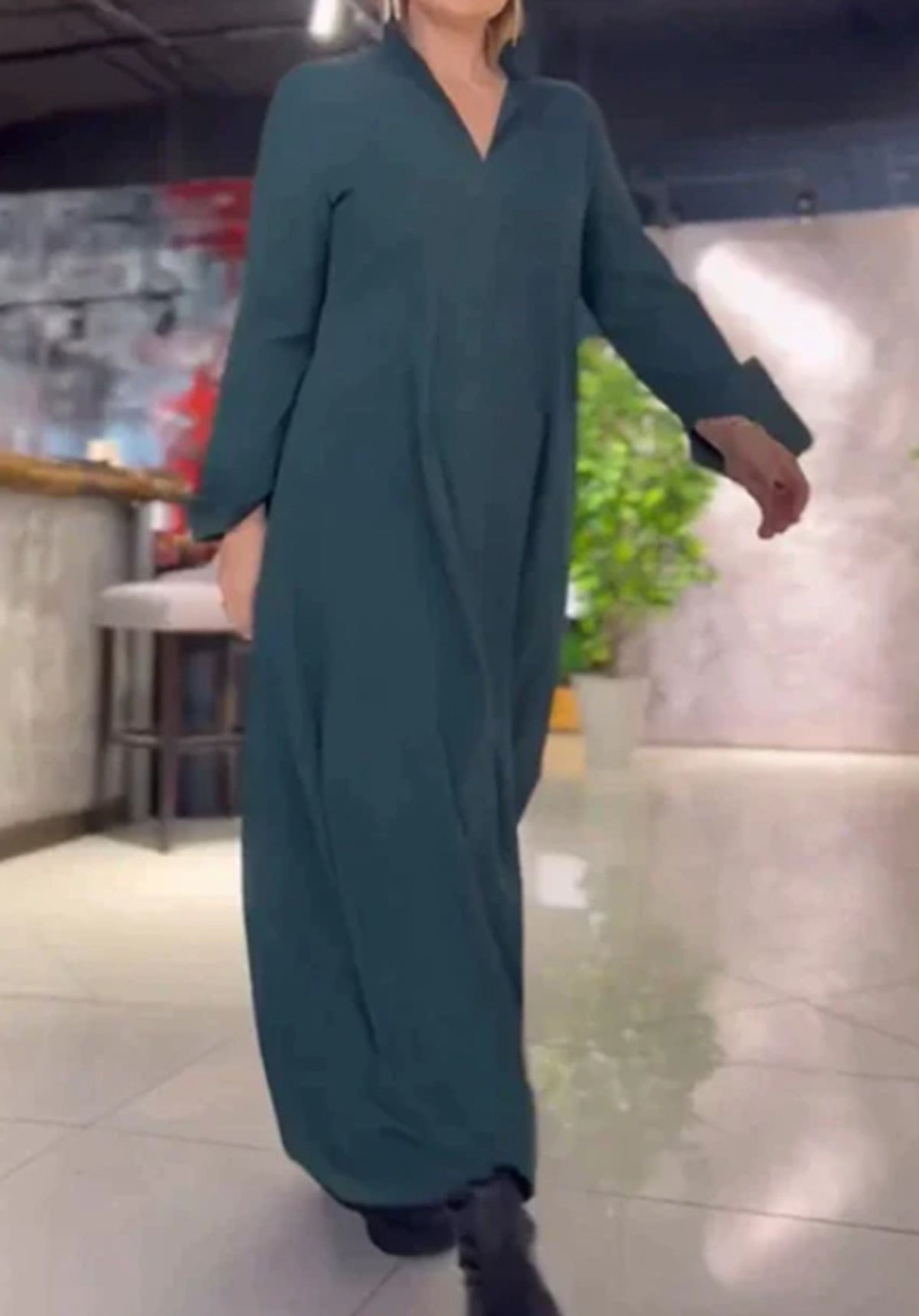 Damen Hemdblusenkleid mit praktischen Taschen und langen Ärmeln Stalluxe