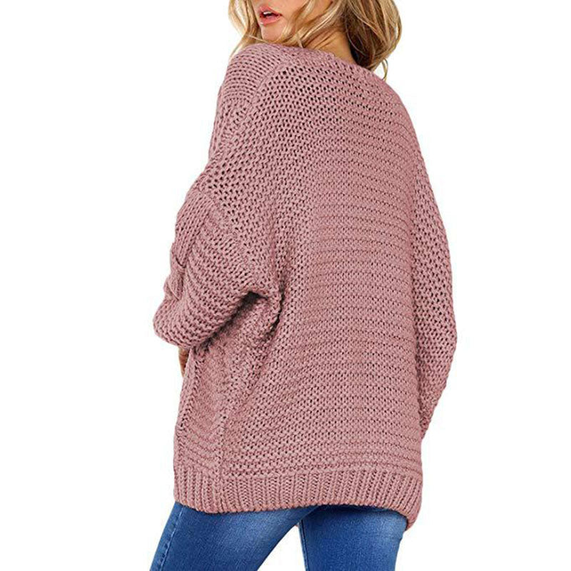 Damen Grobe Strickjacke mit lässigem Schnitt und detailliertem Zopfmuster Stalluxe