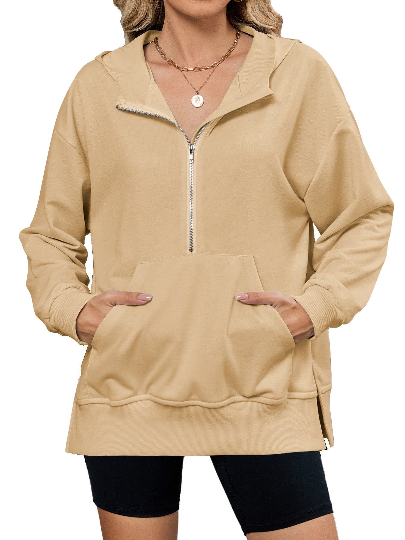 Damen Kapuzenpullover mit durchgehendem Reißverschluss und Taschen Stalluxe