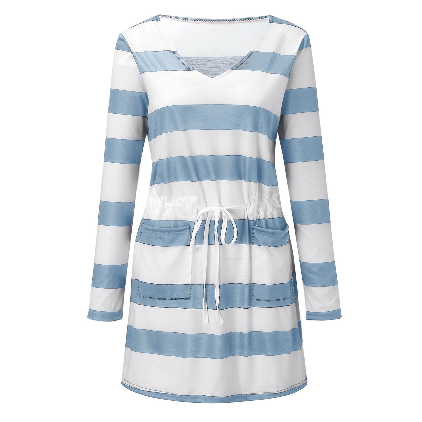 Women's Color-Block Shift Dress with Adjustable Waist Stalluxe