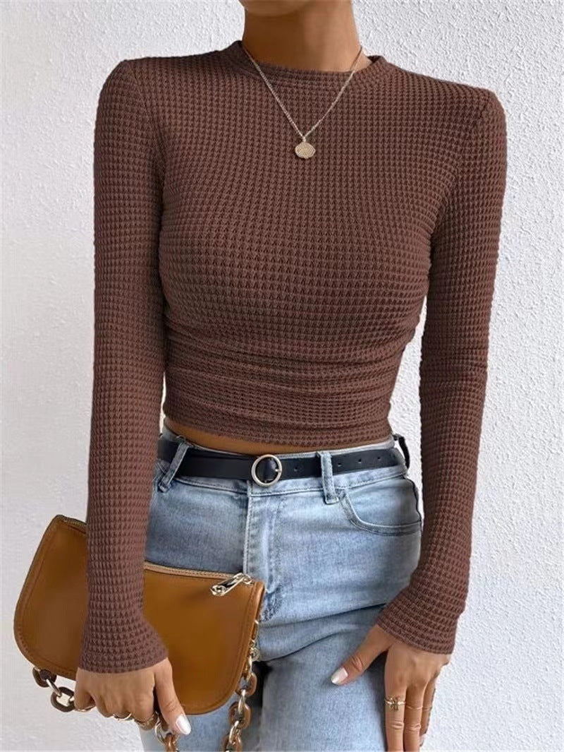 Damen Langarm Shirt aus strukturiertem Waffelstoff Stalluxe