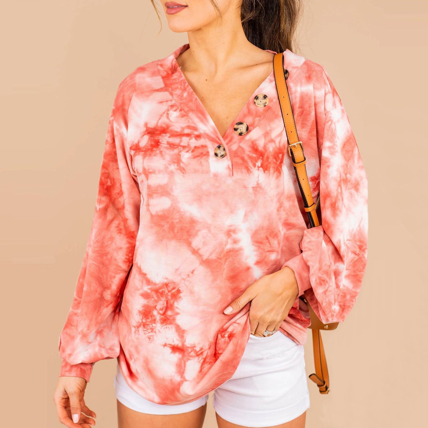 Damen lässiger Oversized-Pullover mit Knopfleiste Stalluxe