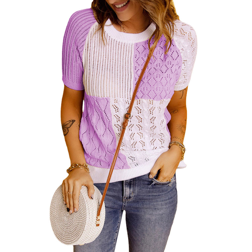 Damen Strukturiertes Farbkasten Stricktop Stalluxe